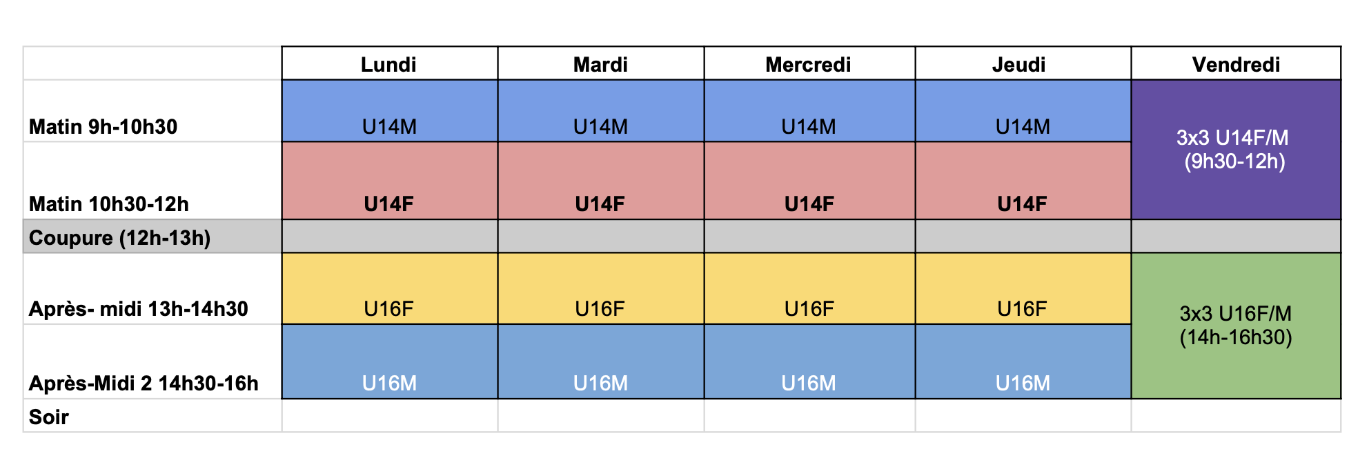 horaires